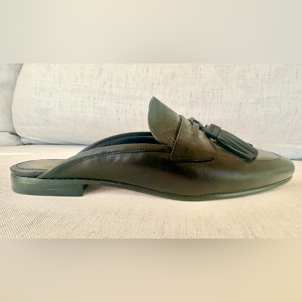 Sam Edelman Black Leather Tassel Mule Loafers – Size 8 - Picture 2 of 3